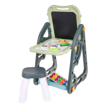 Wielofunkcyjna Tablica dla dzieci 3+ Tablica magnetyczna + Tablica kredowa + Krzesełko + Przybory papiernicze